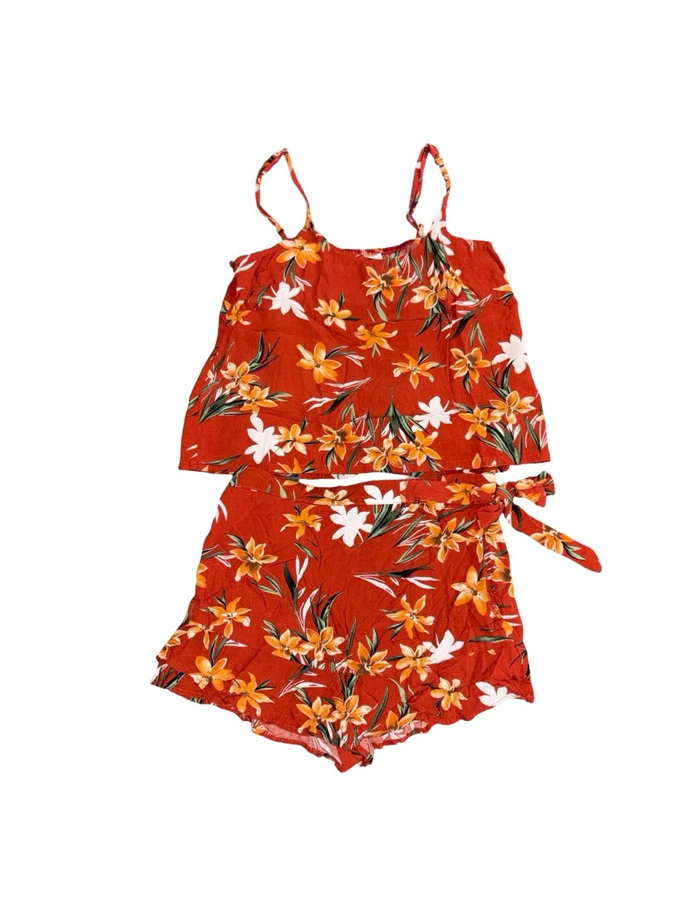 Ron Jon Surf Shop Boho Tropical Floral Cami Tank & Skort Size Large/top M/bottom
